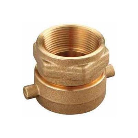 MOON AMERICAN Fire Hose Double Female Solid Adapter - 1-1/2 In. NH X 1-1/2 In. NPT - Brass 364-1521561